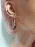 Onyx Rhinestone Droplet Earrings-Handcrafted with care