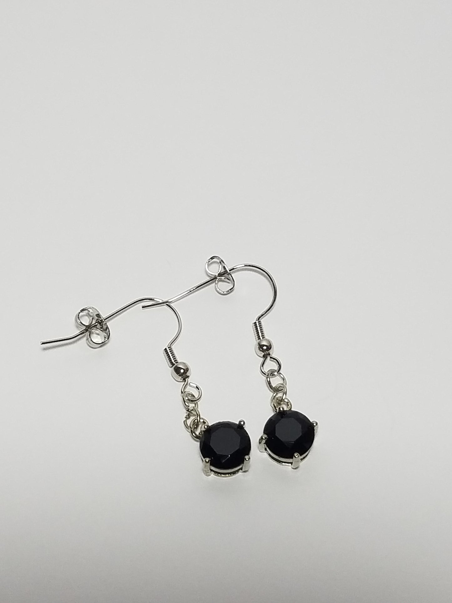Onyx Rhinestone Droplet Earrings