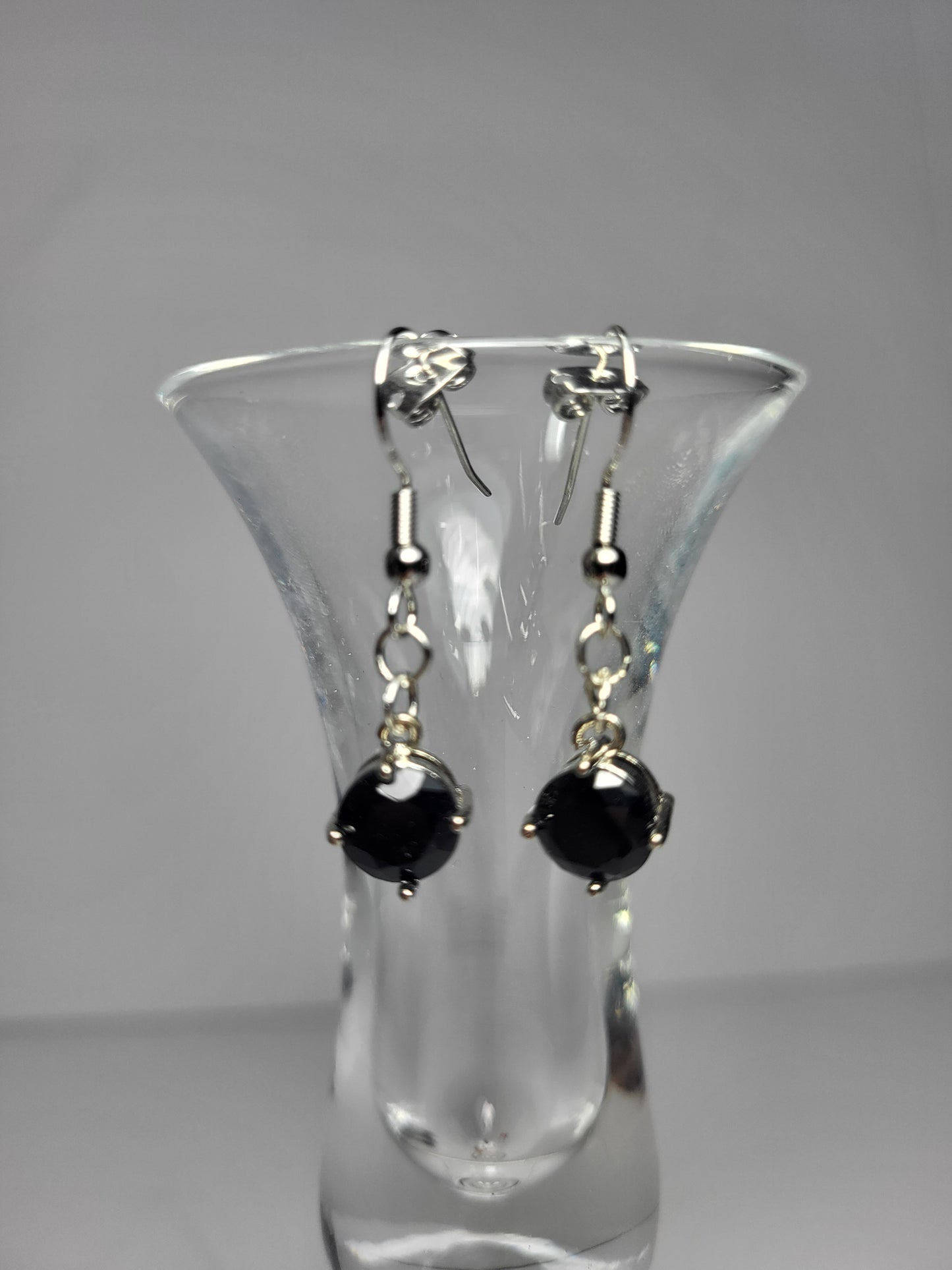 Onyx Rhinestone Droplet Earrings