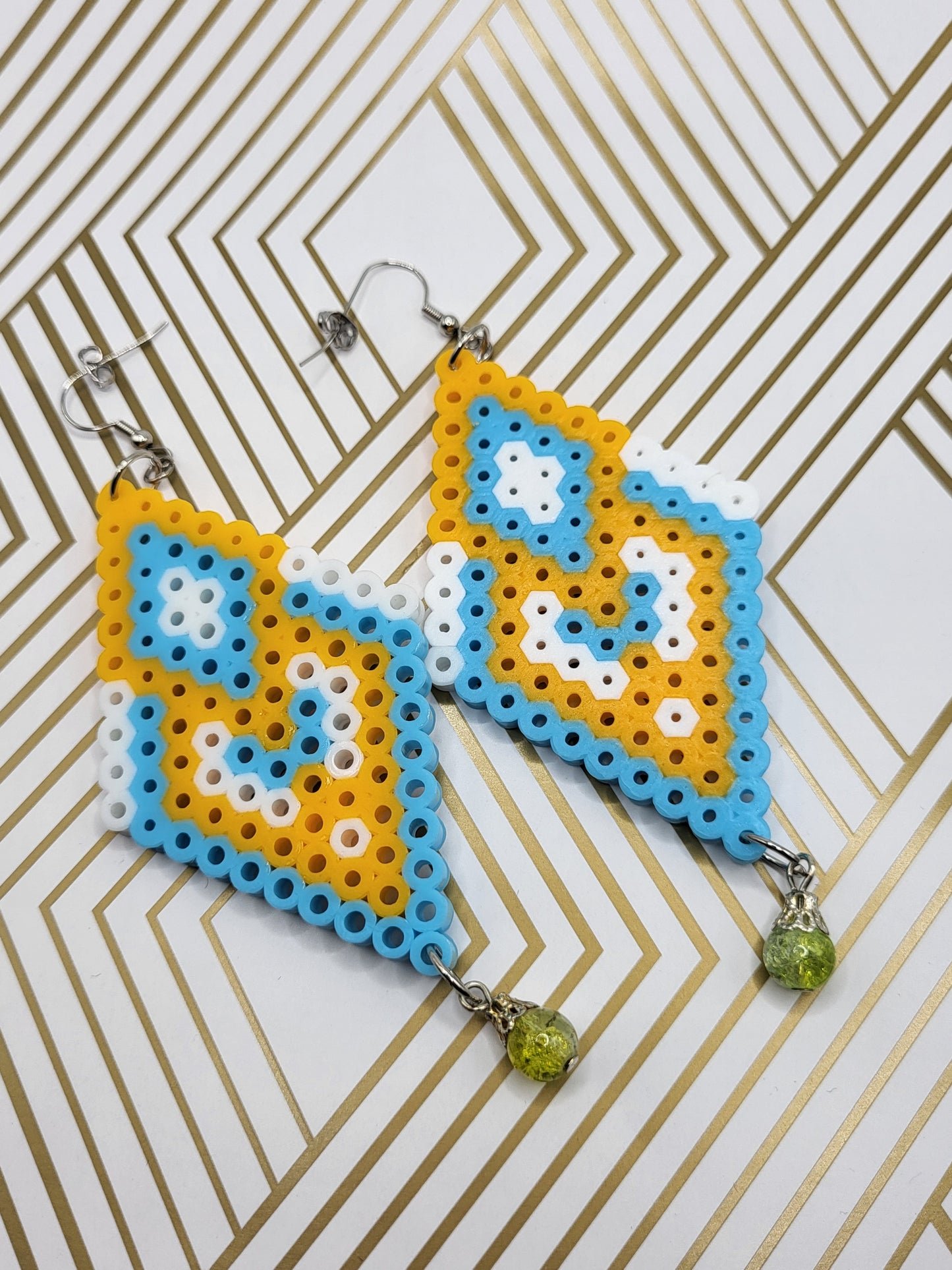 Venus Peyote Inspired Earrings-Perler Beads-Handcrafted