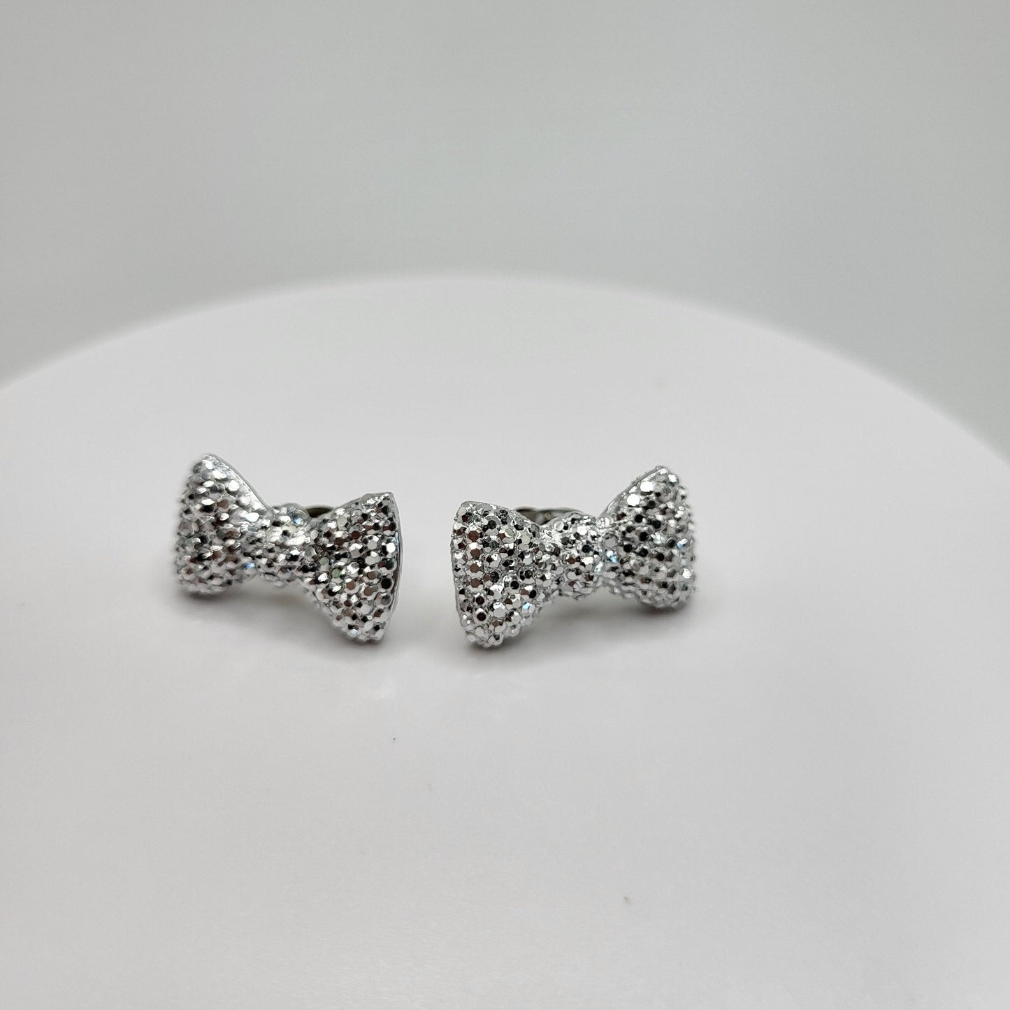 Argentina Silver Bow Earrings-Hypoallergenic