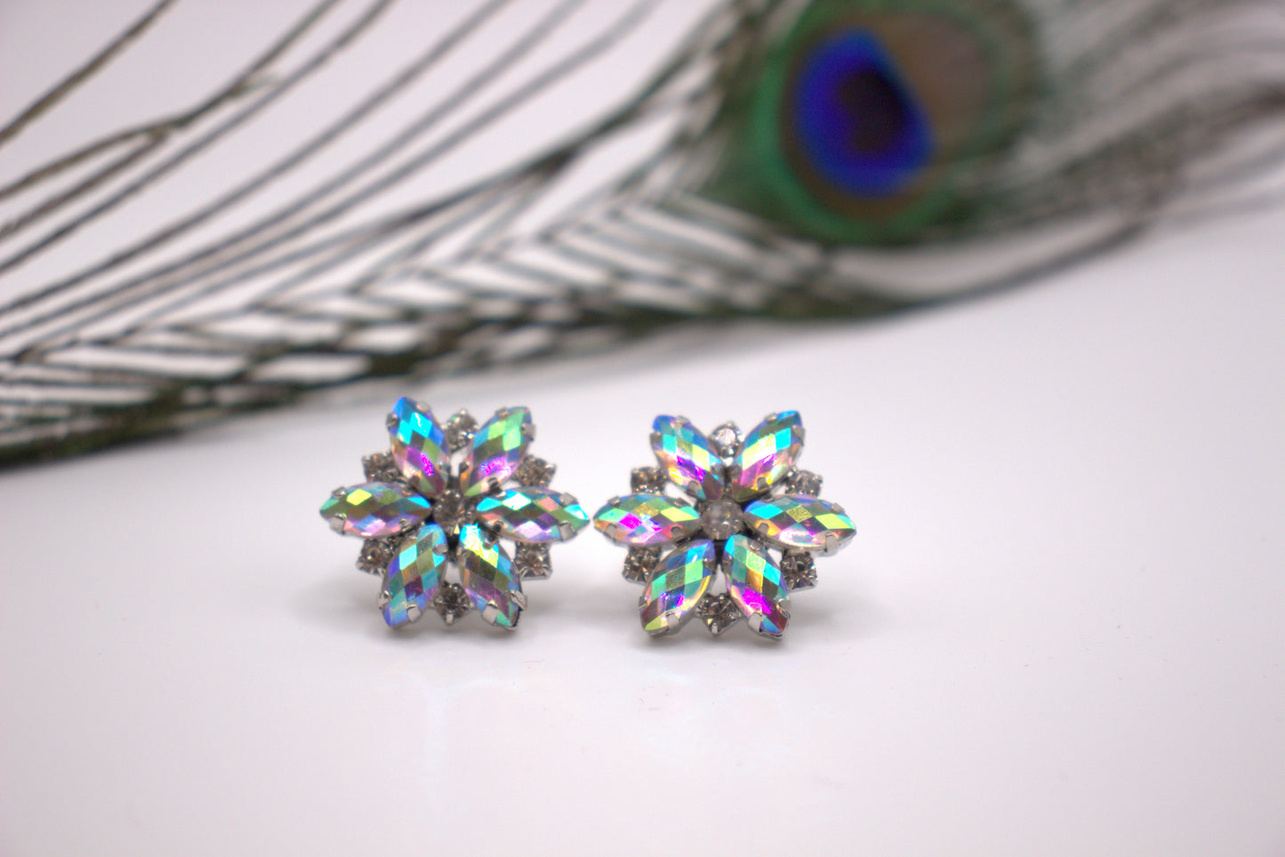 Eterna Stud Earrings-A Blossom of Timeless Beauty-Hypoallergenic close up view