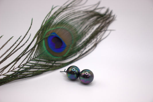 Dark Orb Studs Stud Earrings (Titanium Ear Post-Hypoallergenic) Elegance Meets Sensitivity
