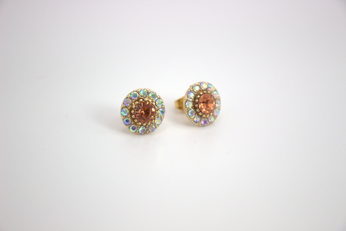 Amber Stud Earrings-A Radiant Elegance in Every Hue-close up view