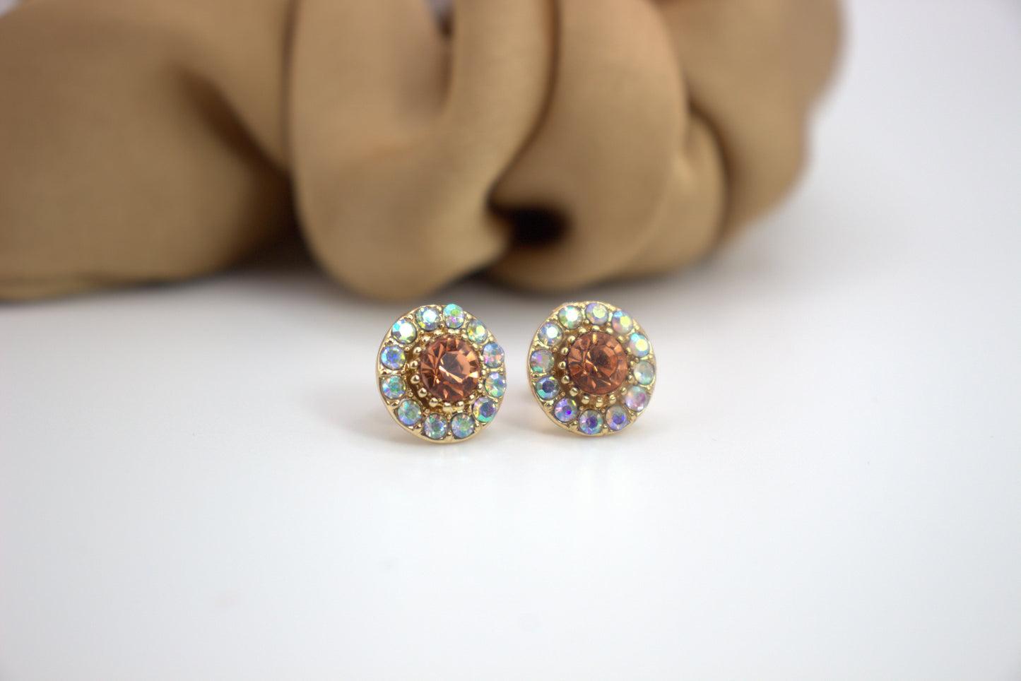 Amber Stud Earrings-A Radiant Elegance in Every Hue-CLOSE UP VIEW