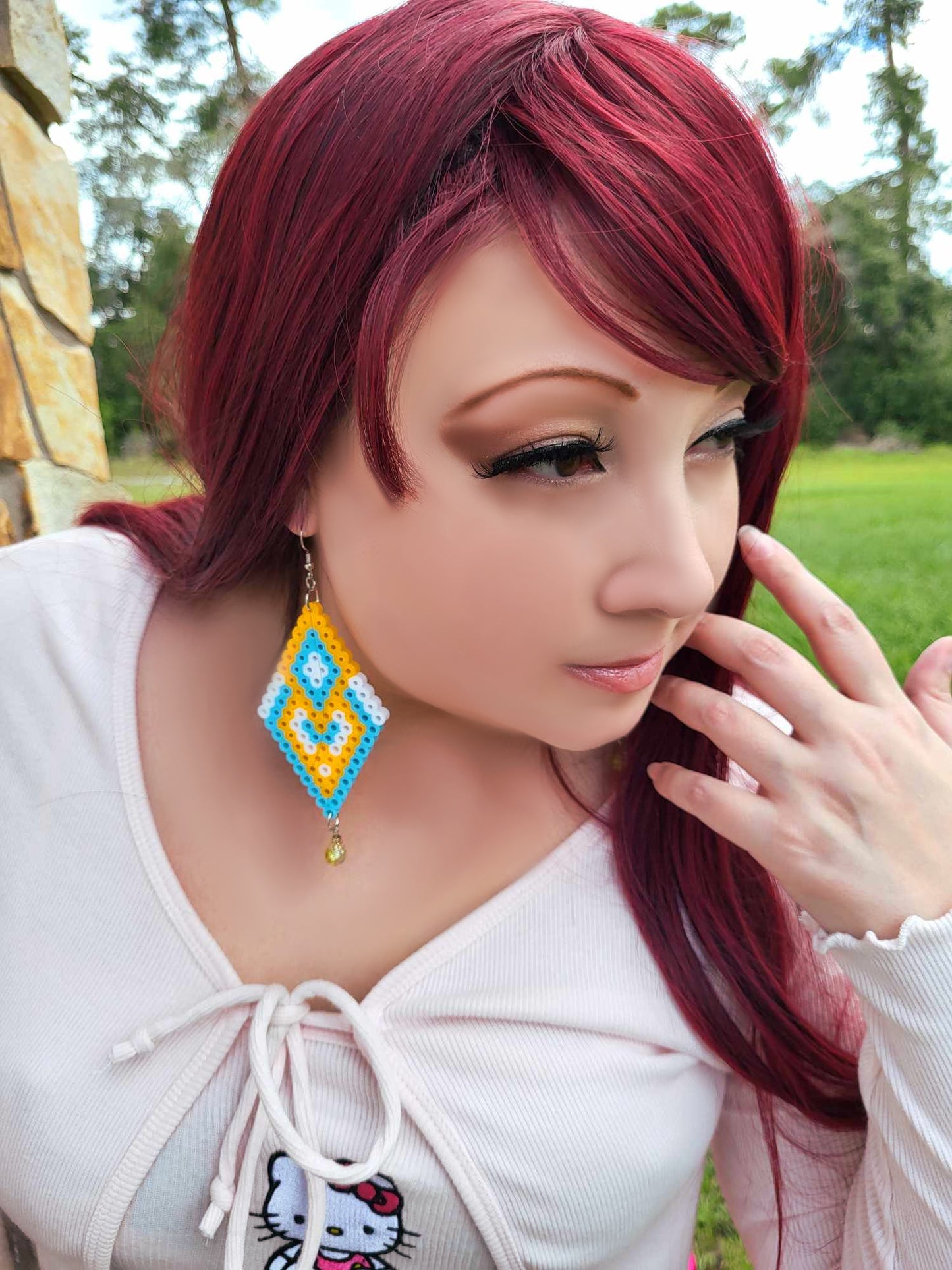 Venus Peyote Inspired Earrings-Perler Beads-Handcrafted