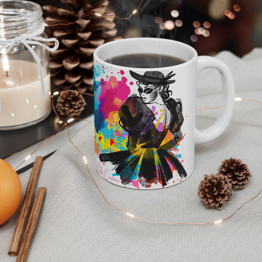 Chibi Couture Fashion Splatter Ceramic Mug, (11oz, 15oz)