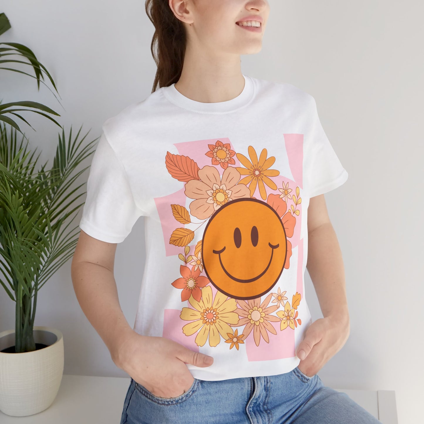 Retro Chibi Smiley Unisex Jersey Short Sleeve Tee