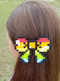 Scarlet Dream Hair Bow-Perler Bead-Handcrafted with Care