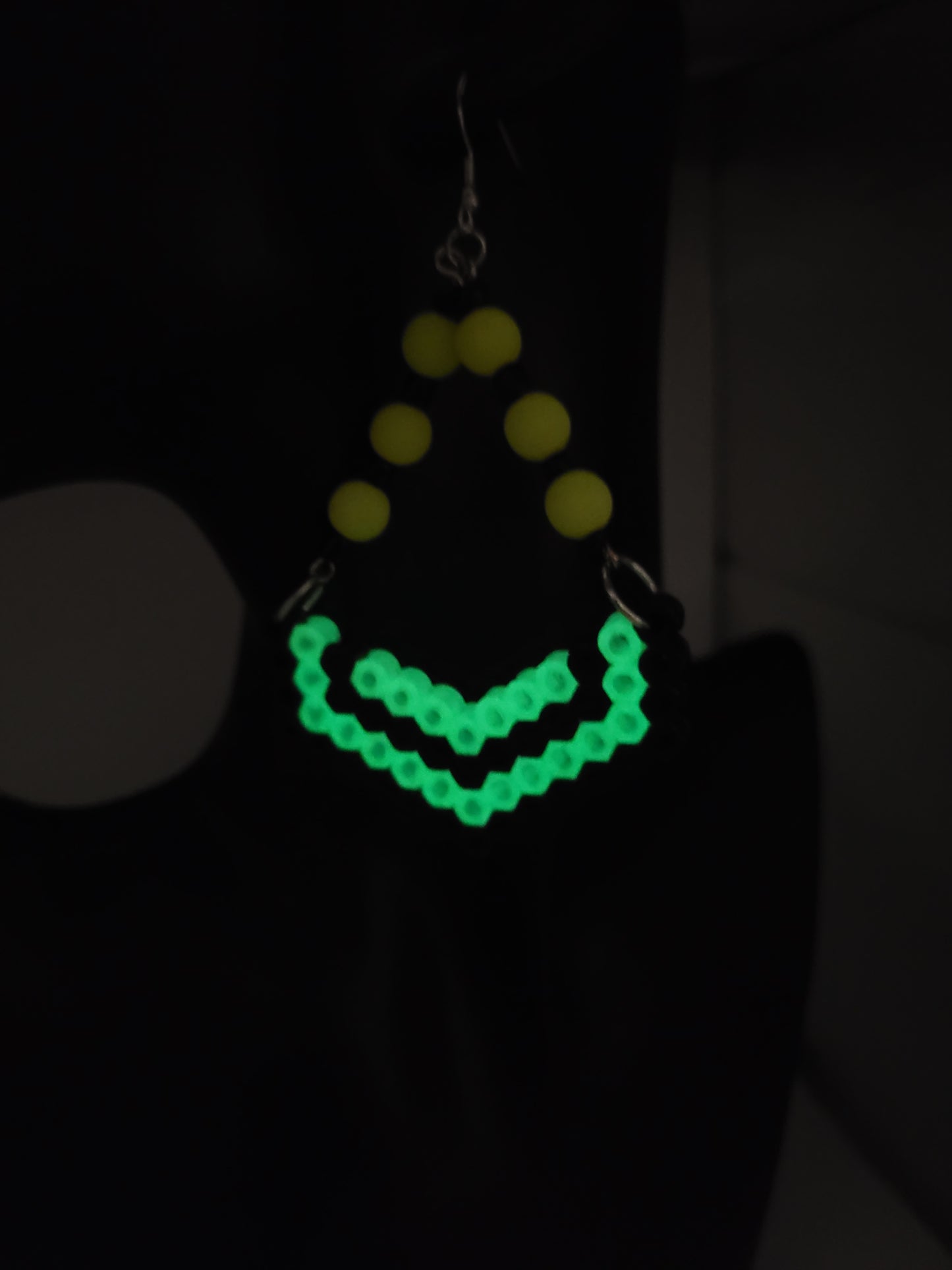 Shade Cyberpunk Glow In The Dark Perler Bead Earrings