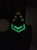 Neon Cyberpunk Glow-In-The-Dark Perler Bead Earrings