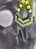 Neon Cyberpunk Glow-In-The-Dark Perler Bead Earrings