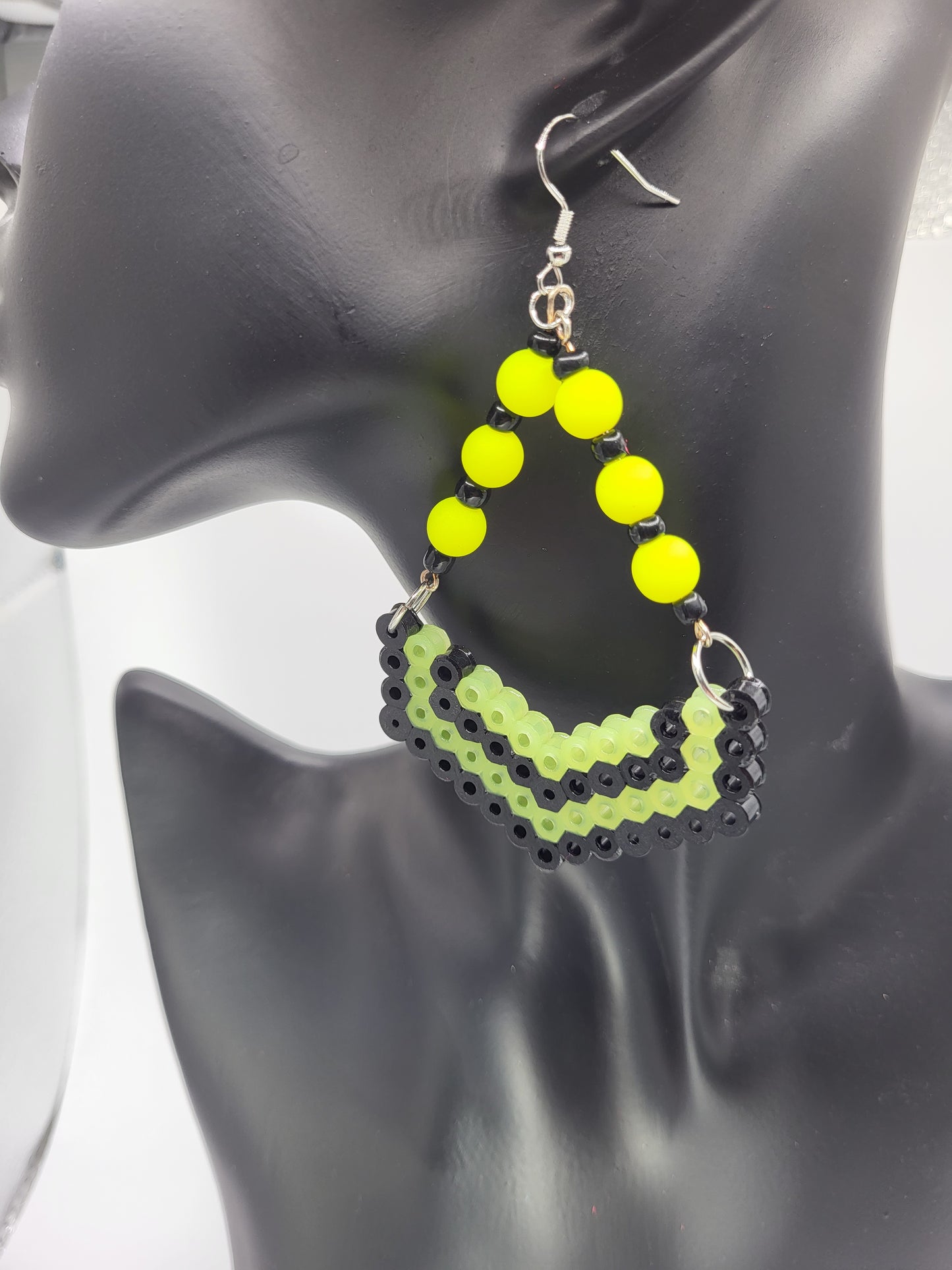 Shade Cyberpunk Glow In The Dark Perler Bead Earrings