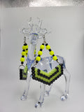 Neon Cyberpunk Glow-In-The-Dark Perler Bead Earrings