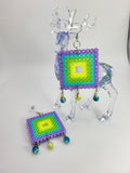 Lilac Perler Bead Earrings-Handcrafted with Care