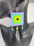 Lilac Perler Bead Earrings-Handcrafted with Care