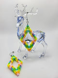 Single Earring: One earring displayed to show the intricate beadwork and color transitions.