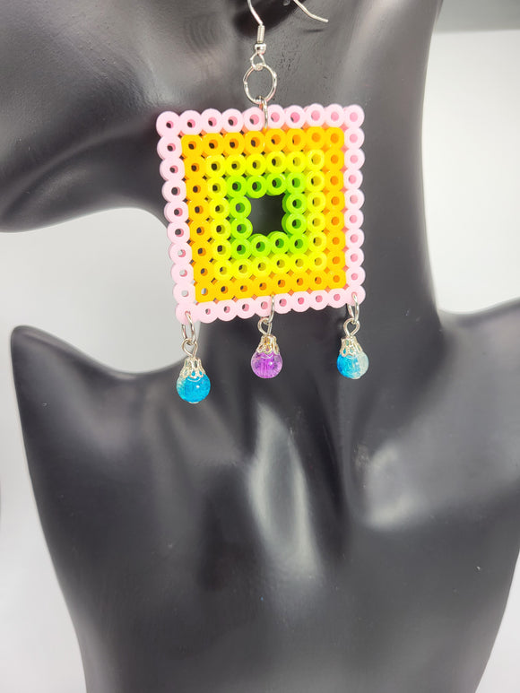 Aya Perler Bead Earrings-Handcrafted with Care