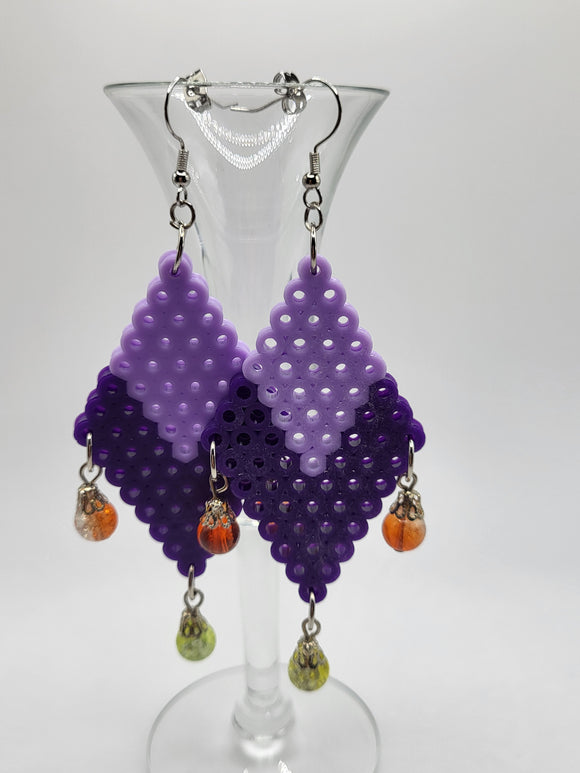 Asiri Perler Bead Earrings-Handcrafted with Care