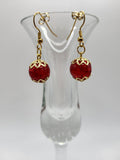 Ruby Droplet Dangle Earrings-Glamorous and Timeless