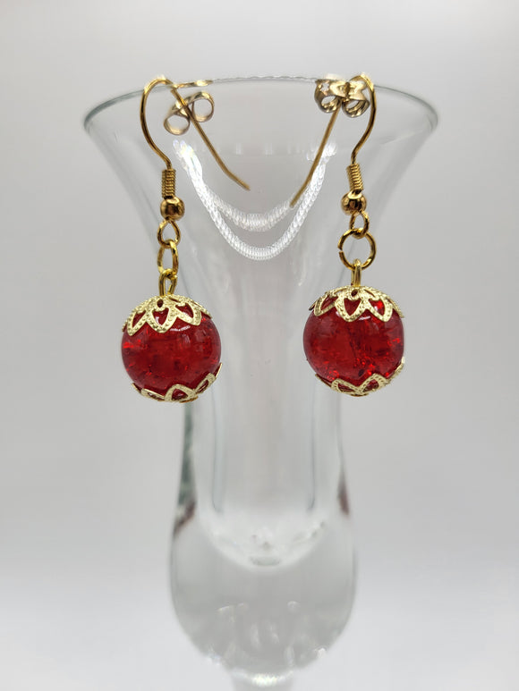 Ruby Droplet Dangle Earrings-Glamorous and Timeless