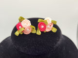 Gardenia Fabric Flower Earrings-Hypoallergenic