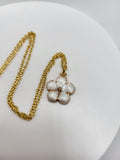 Azure Blossom Radiance Necklace: Gold Chained Chain