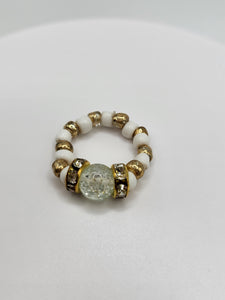 Chepi Chibi White Beaded Ring