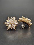 Starlight Empress Studs-Hypoallergenic Titanium Crystal Starburst Earrings Gold