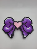 The Mega Pixel Bow — Purple Heart | Large Pixel Art Hair Clip