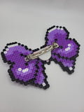 The Mega Pixel Bow — Purple Heart | Large Pixel Art Hair Clip