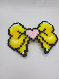 The Mega Pixel Bow — Purple Heart | Large Pixel Art Hair Clip