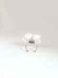 Mother of Pearl Blossom Cocktail Ring - Adjustable Pearl Statement Ring