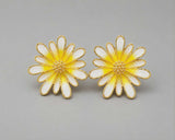 Liana Sun-Kissed Daisy Studs – 14k Gold Plated Enamel Flower Earrings