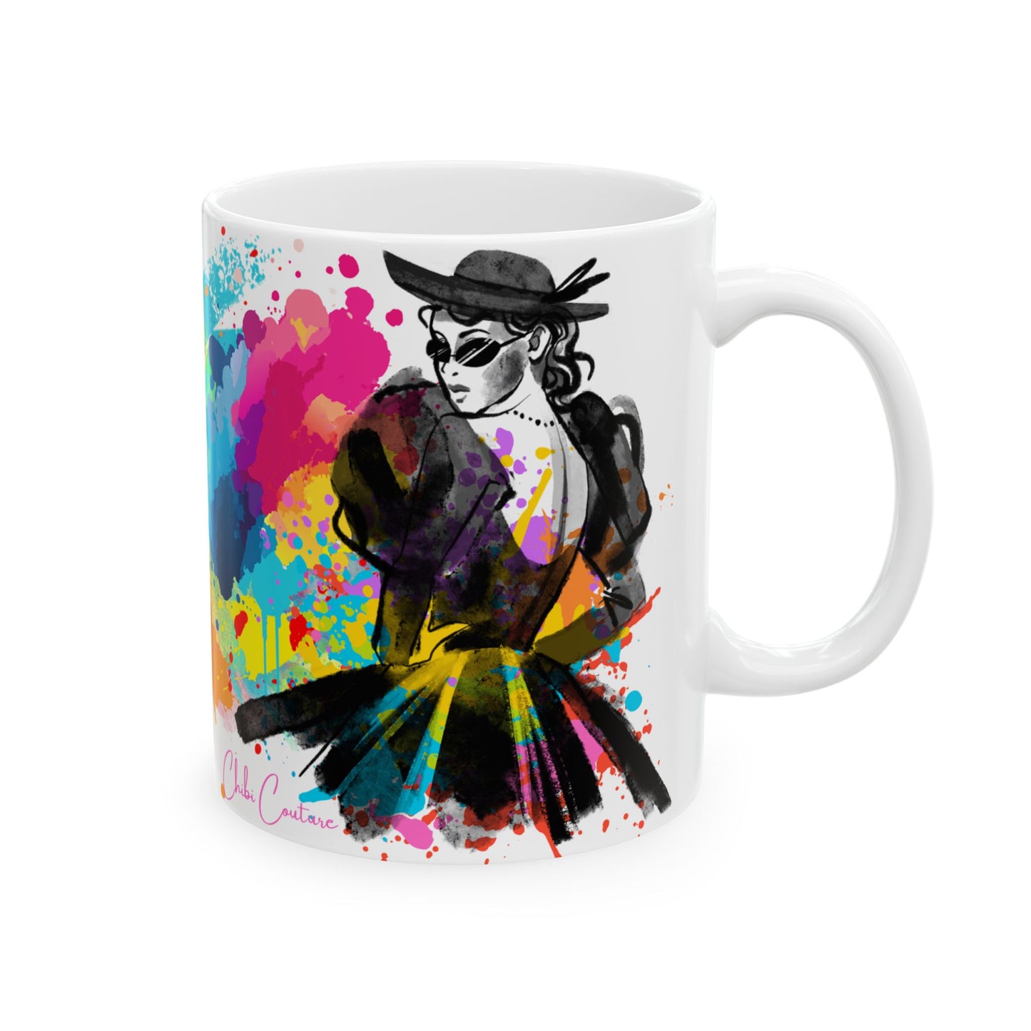 Chibi Couture Fashion Splatter Ceramic Mug, (11oz, 15oz)