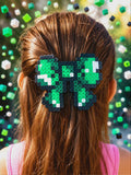 Sapphire Breeze Hair Bow-Handcrafted with Perler Beads