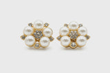 Empress Pearl Blossom Studs – Hypoallergenic Titanium Floral Earrings