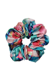 Azalea Bloom XXL Teal Pink Satin Scrunchie