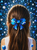 Amethyst Charm Hair Bow-Handcrafted with Perler Beads