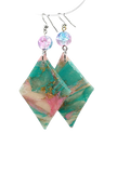 Mermaid Aura Marbled Clay Dangle Earrings - Hypoallergenic Titanium