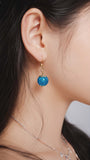 Aoko Empress Filigree Earrings - Gold Crackle Glass Droplets