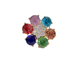 Rainbow Crystal Blossom Cocktail Ring - Adjustable Kaleidoscope Flower Ring