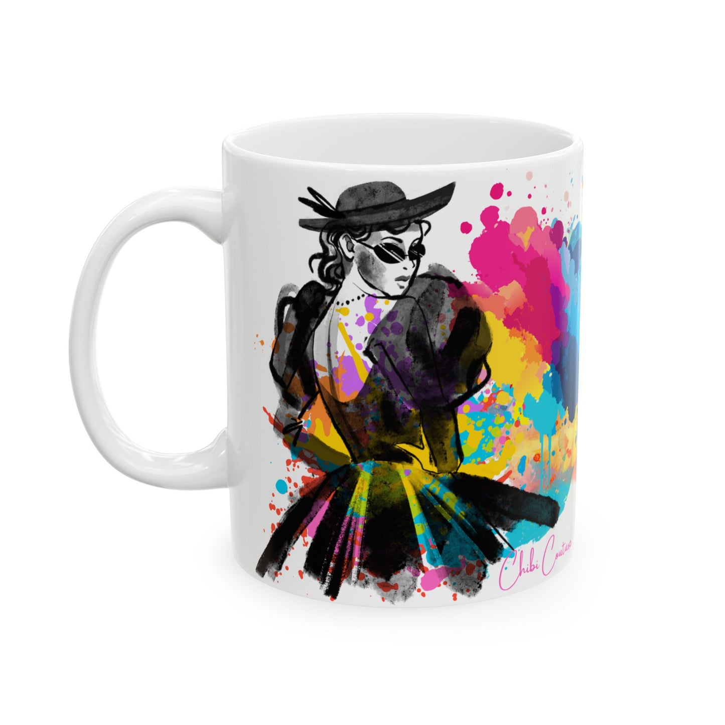 Chibi Couture Fashion Splatter Ceramic Mug, (11oz, 15oz)