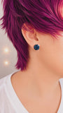 Galaxia Titanium Stud Earrings – Iridescent Deep Space Cluster