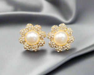 Amora Jewel Stud Earrings with gold accents
