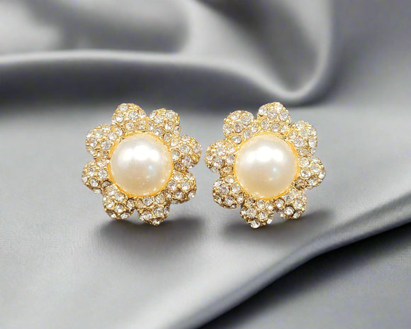 Amora Jewel Stud Earrings with gold accents