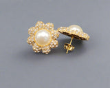 Amora Jeweled Studded Earrings gold accents