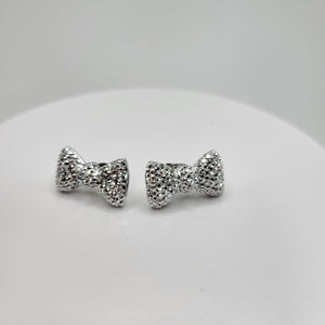 Argentina Silver Bow Earrings-Hypoallergenic