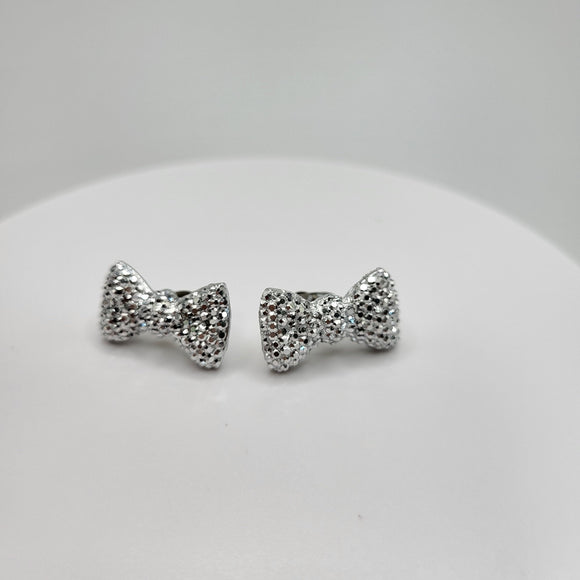 Argentina Silver Bow Earrings-Hypoallergenic
