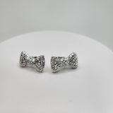 Argentina Silver Bow Earrings-Hypoallergenic